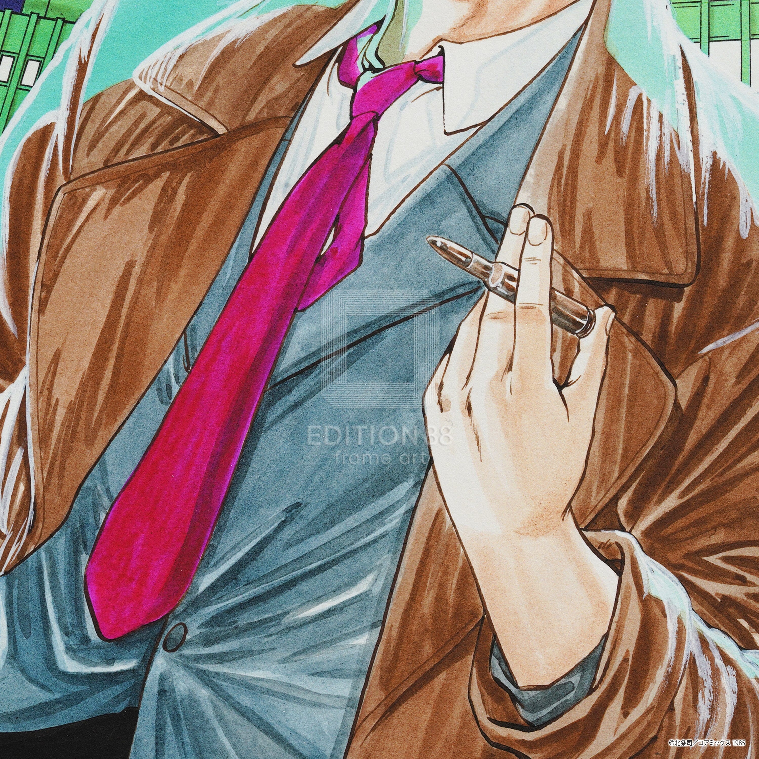 「シティーハンター」版画4（週刊少年ジャンプ 1987年 第11号 扉絵より）/北条司（直筆サイン入り/国内版限定200枚） 版画 Edition88 
