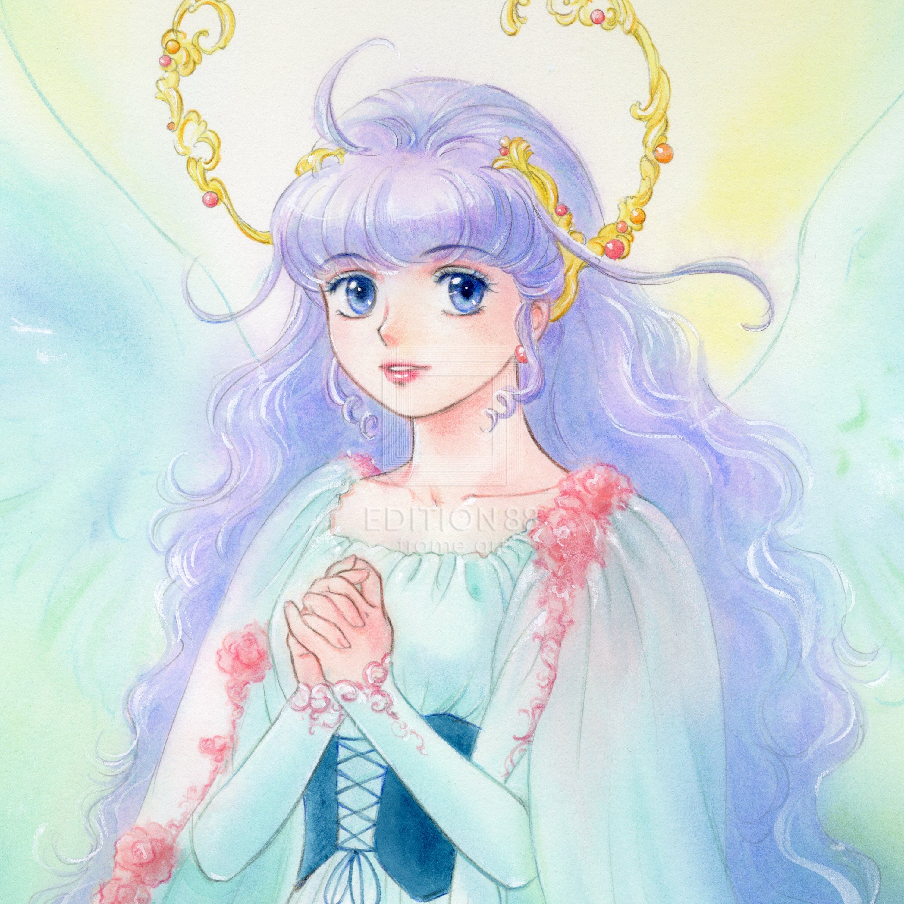 「魔法の天使 クリィミーマミ」 ミニ版画 Cremay Xmas2022 /高田明美（直筆サイン入り / 限定100枚） 版画 Edition88 