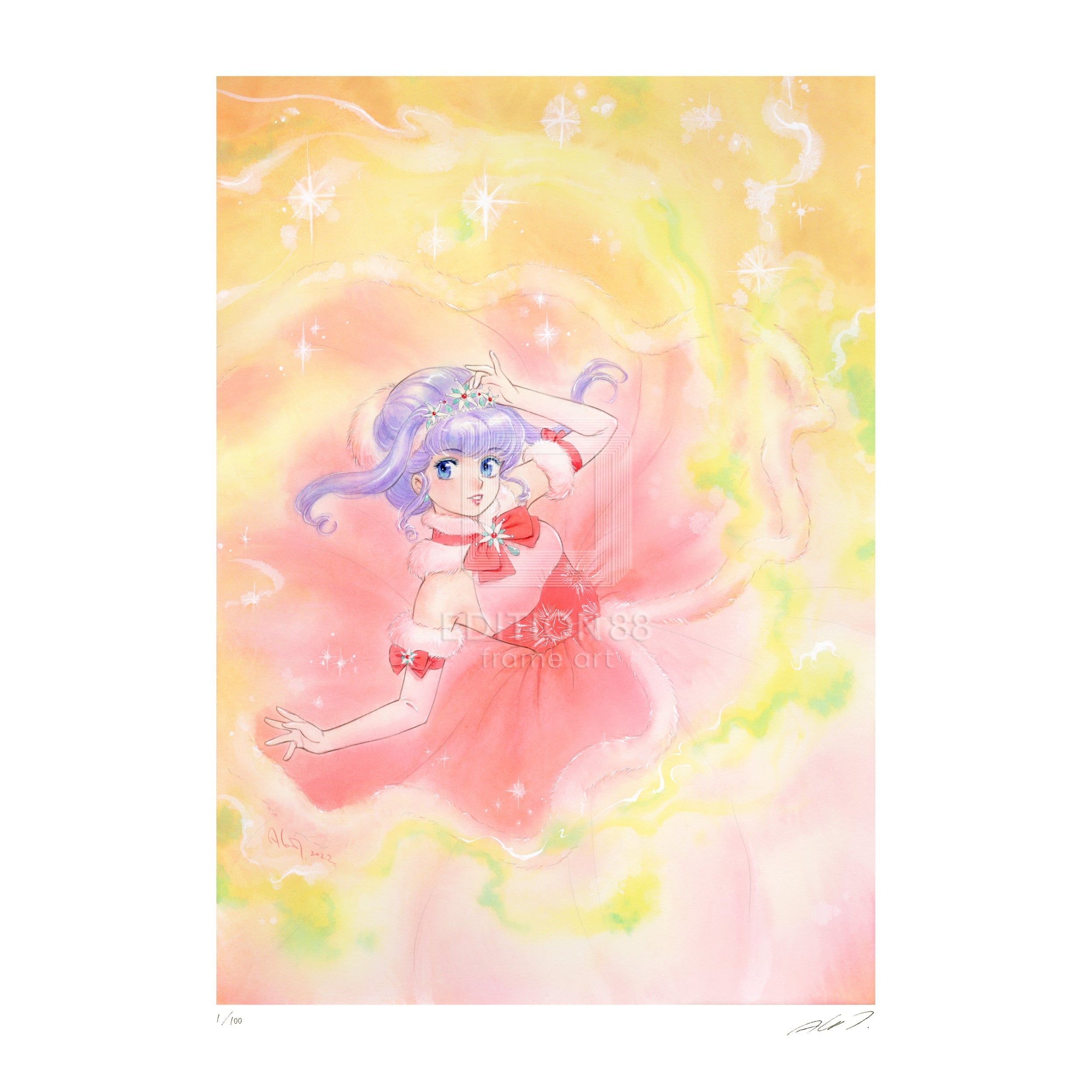 「魔法の天使 クリィミーマミ」版画 星のティアラ /高田明美（直筆サイン入り / 限定100枚） 版画 Edition88 