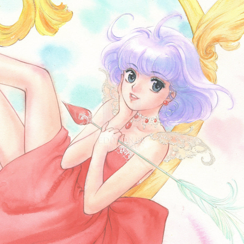 「魔法の天使 クリィミーマミ」 ミニ版画 ハートのユリ椅子/高田明美 版画 Edition88 